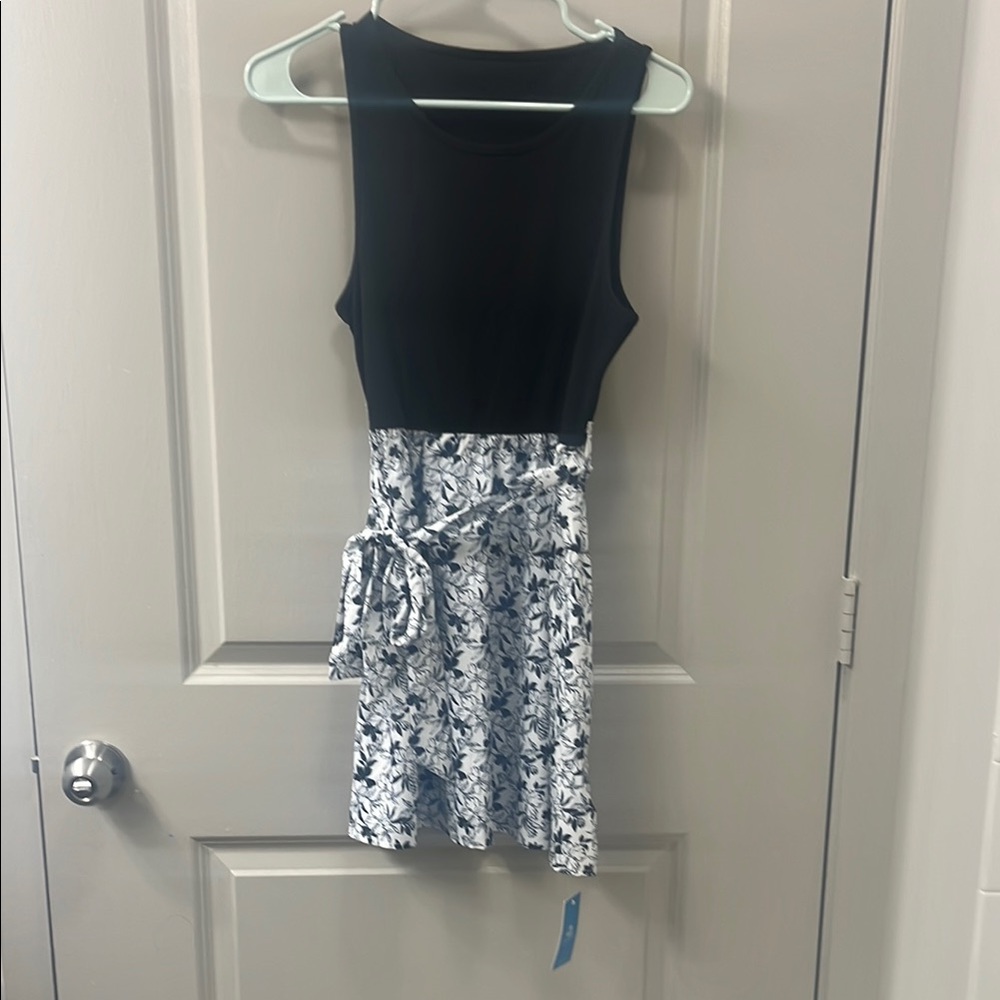 Chic Black and White Floral Dress